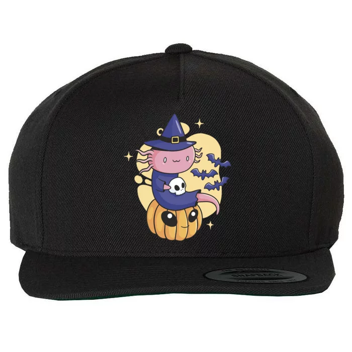 Halloween Axolotl Witch Cute Wool Snapback Cap