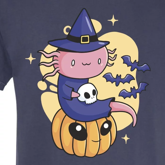 Halloween Axolotl Witch Cute Garment-Dyed Heavyweight T-Shirt