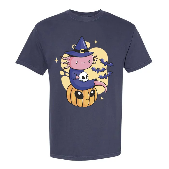 Halloween Axolotl Witch Cute Garment-Dyed Heavyweight T-Shirt