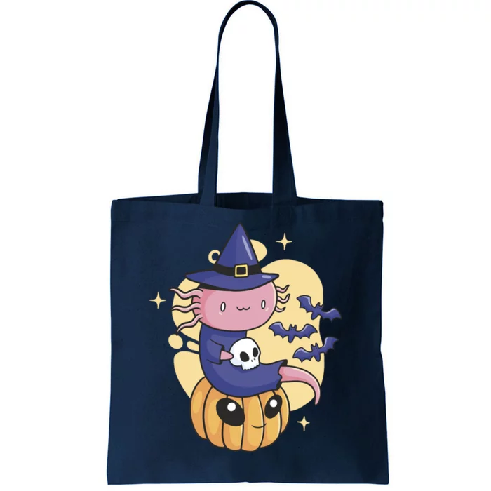 Halloween Axolotl Witch Cute Tote Bag