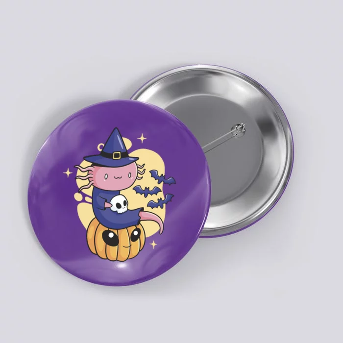 Halloween Axolotl Witch Cute Button