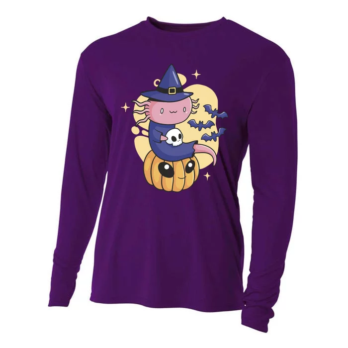 Halloween Axolotl Witch Cute Cooling Performance Long Sleeve Crew