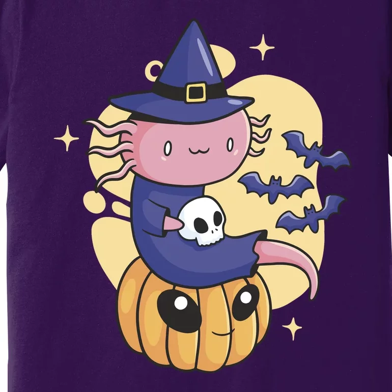 Halloween Axolotl Witch Cute Premium T-Shirt