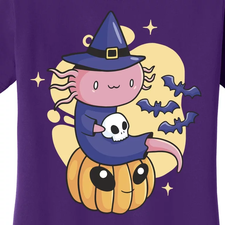 Halloween Axolotl Witch Cute Women's T-Shirt