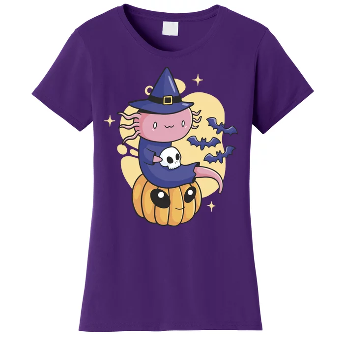 Halloween Axolotl Witch Cute Women's T-Shirt