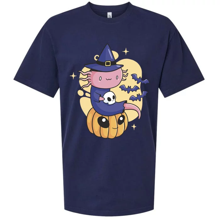 Halloween Axolotl Witch Cute Sueded Cloud Jersey T-Shirt