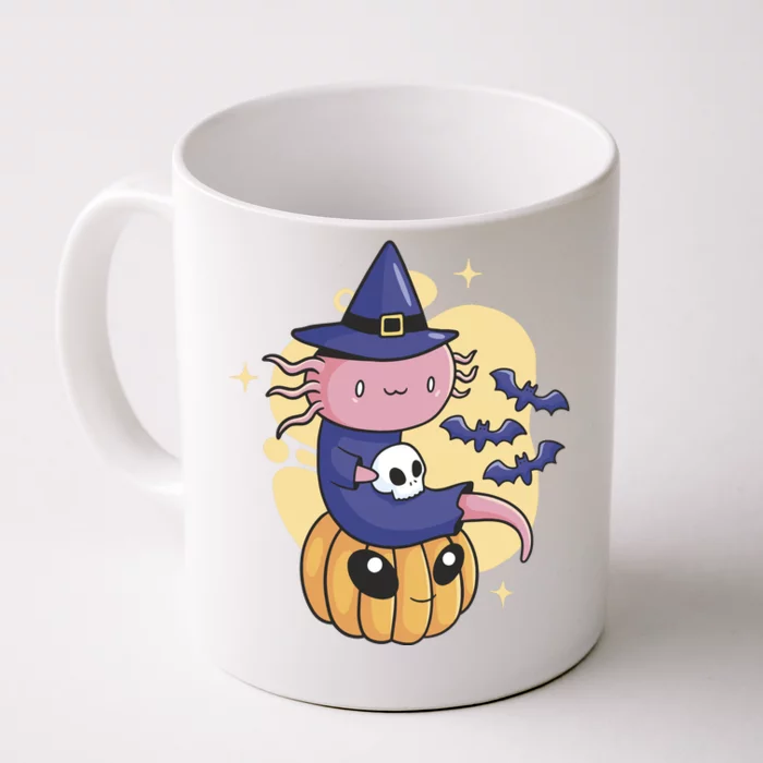 Halloween Axolotl Witch Cute Front & Back Coffee Mug