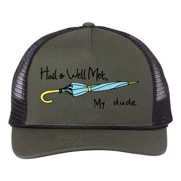 Hail And Well Met My Dude Fun Retro Rope Trucker Hat Cap