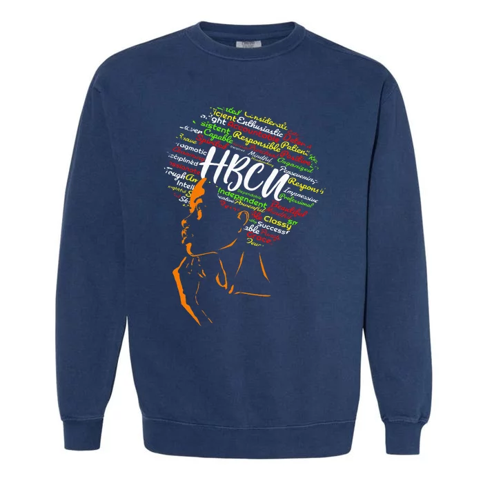 Hbcu Afro Woman Historically Black College Hbcu Garment-Dyed Sweatshirt