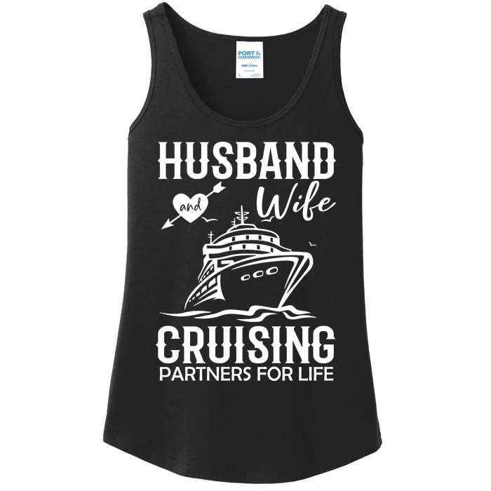 Husband And Wife Cruising Partners For Life Ladies Essential Tank