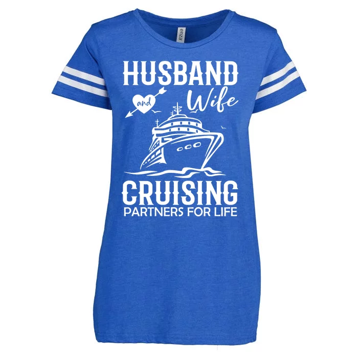 Husband And Wife Cruising Partners For Life Enza Ladies Jersey Football T-Shirt