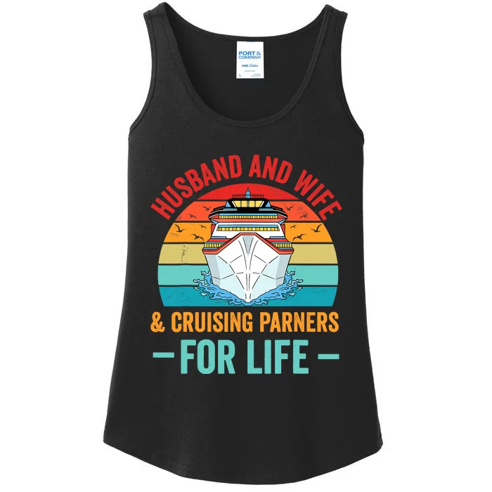 Husband and Wife Cruise Partners For Life Cruising Funny Ladies Essential Tank