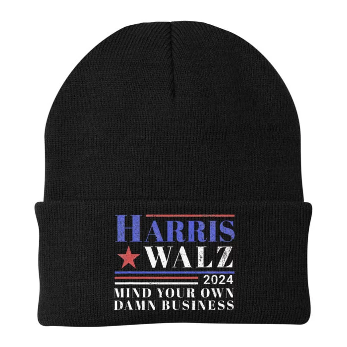 Harris And Walz Mind Your Own Damn Business President 2024 Knit Cap Winter Beanie