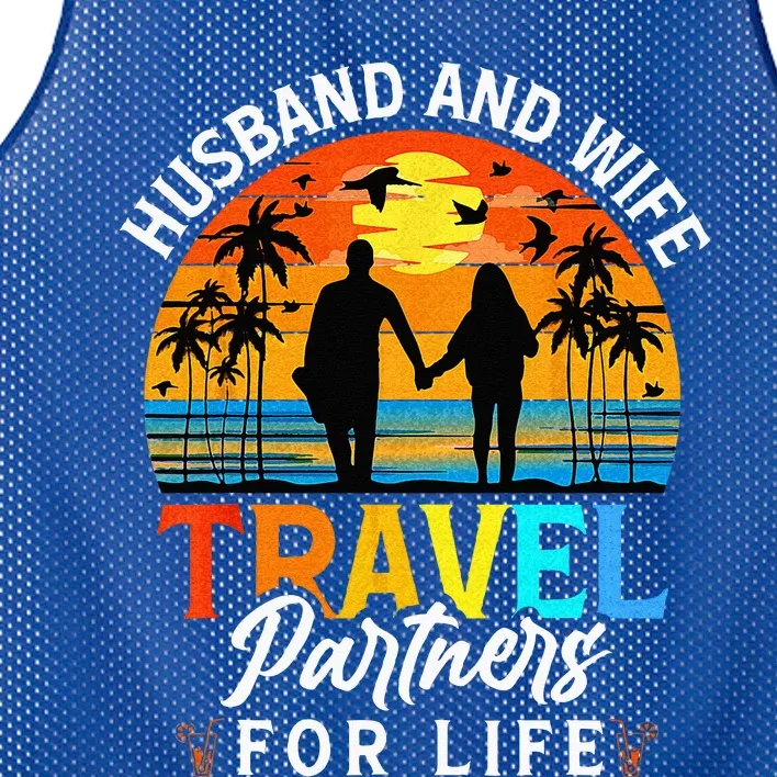 Husband And Wife Travel Partners For Life Beach Traveling Mesh Reversible Basketball Jersey Tank