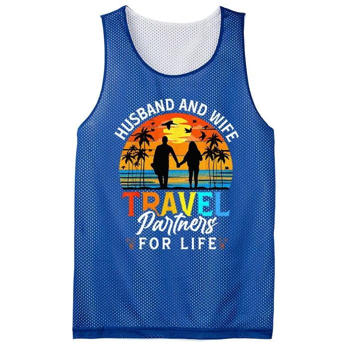 Husband And Wife Travel Partners For Life Beach Traveling Mesh Reversible Basketball Jersey Tank