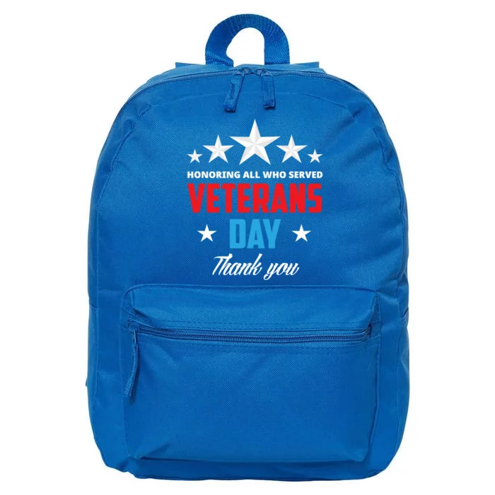 Honoring All Who Served Veterans Day Veteran Gift 16 in Basic Backpack