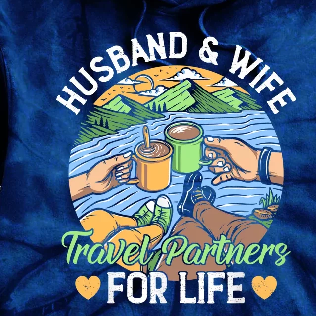 Husband And Wife Travel Partners For Life Beach Traveling Tie Dye Hoodie