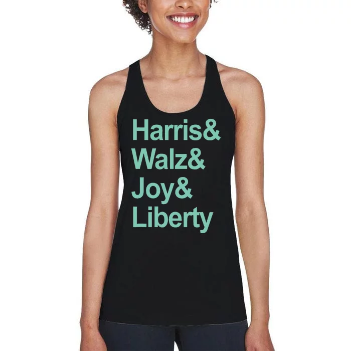 Harris And Walz And Joy And Liberty Women's Racerback Tank