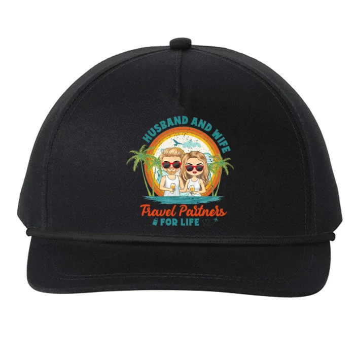 Husband And Wife Travel Partners For Life Retro SummerBeach Snapback Five-Panel Rope Hat