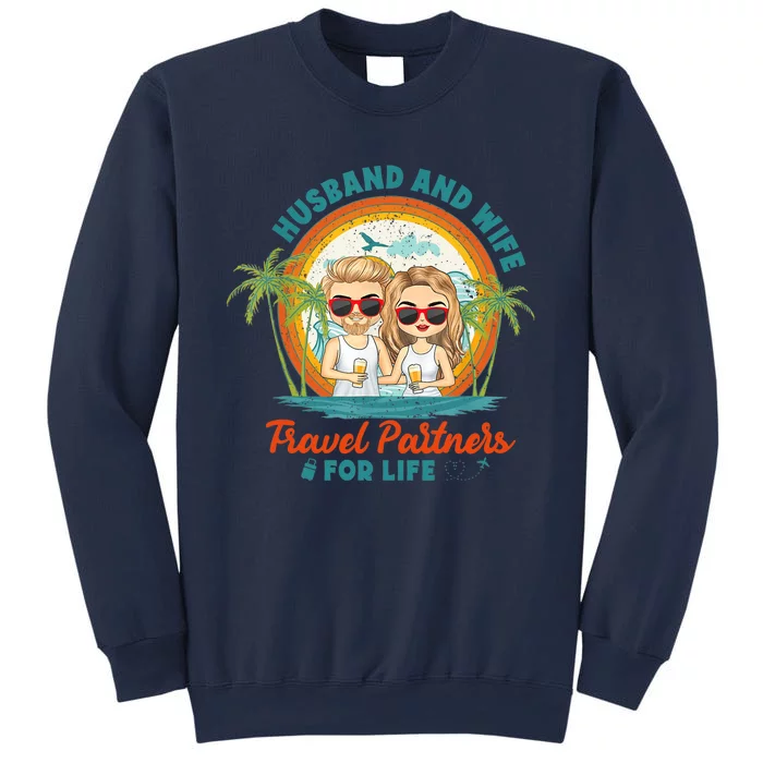 Husband And Wife Travel Partners For Life Retro SummerBeach Sweatshirt