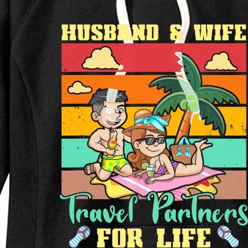 Husband And Wife Travel Partners For Life Beach Traveling Women's Fleece Hoodie