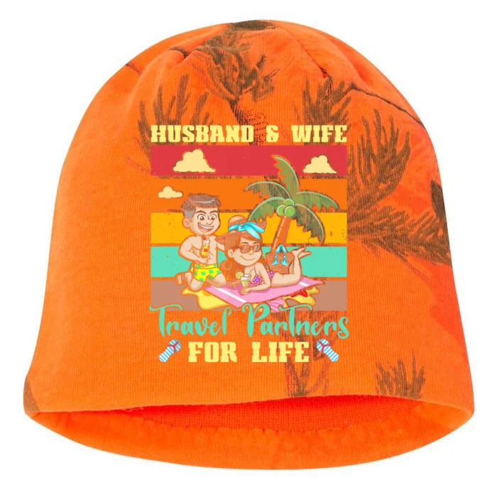 Husband And Wife Travel Partners For Life Beach Traveling Kati - Camo Knit Beanie