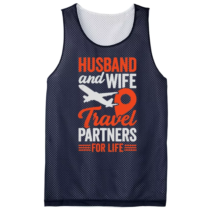 Husband And Wife Travel Partners For Life Mesh Reversible Basketball Jersey Tank