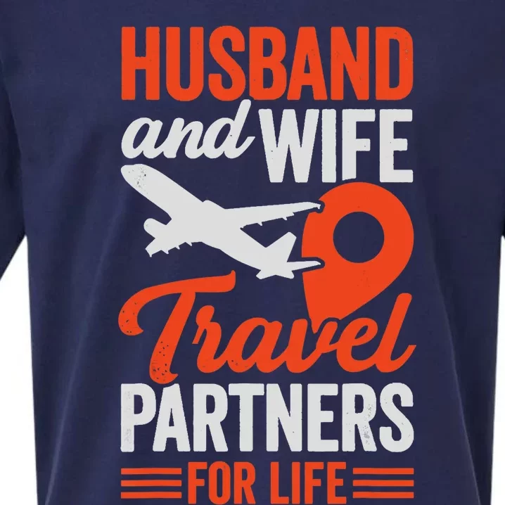 Husband And Wife Travel Partners For Life Sueded Cloud Jersey T-Shirt