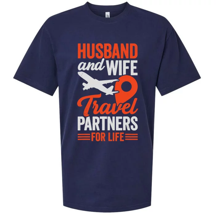 Husband And Wife Travel Partners For Life Sueded Cloud Jersey T-Shirt