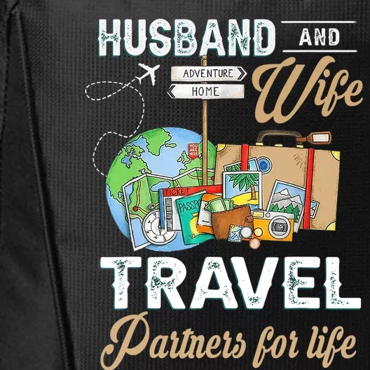 Husband And Wife Travel Partners For Life Funny Couple City Backpack