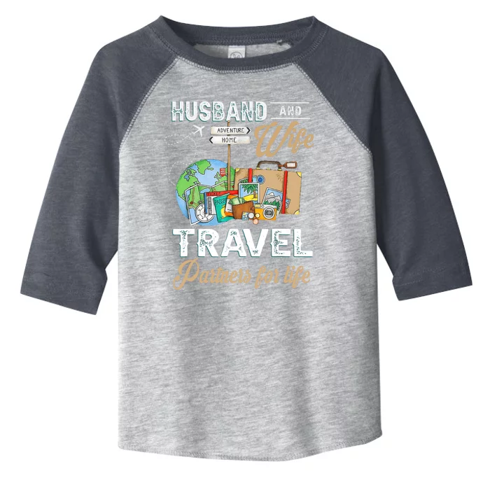 Husband And Wife Travel Partners For Life Funny Couple Toddler Fine Jersey T-Shirt