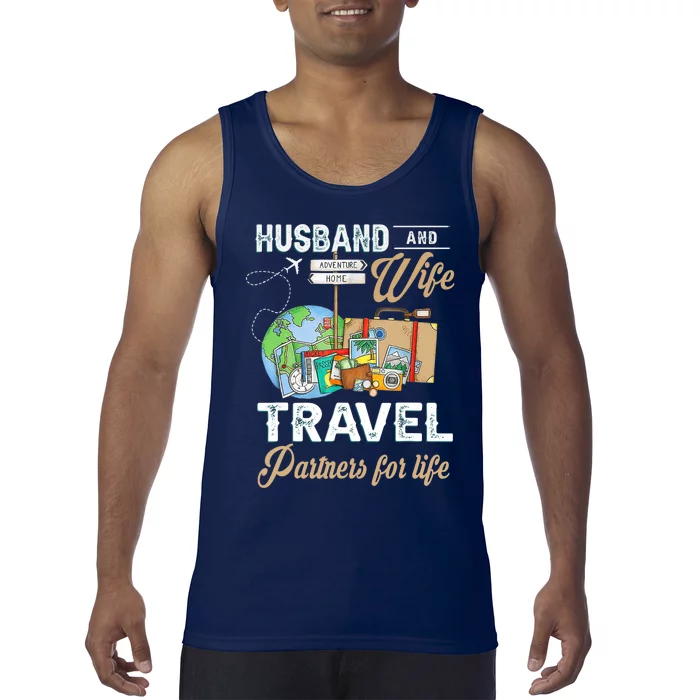 Husband And Wife Travel Partners For Life Funny Couple Tank Top