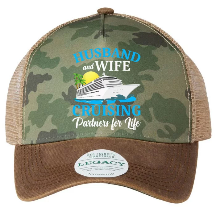 Husband And Wife Cruising Partners For Life Couple Cruise Legacy Tie Dye Trucker Hat