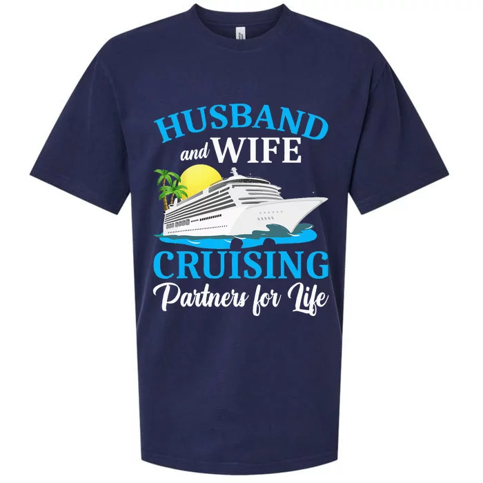 Husband And Wife Cruising Partners For Life Couple Cruise Sueded Cloud Jersey T-Shirt