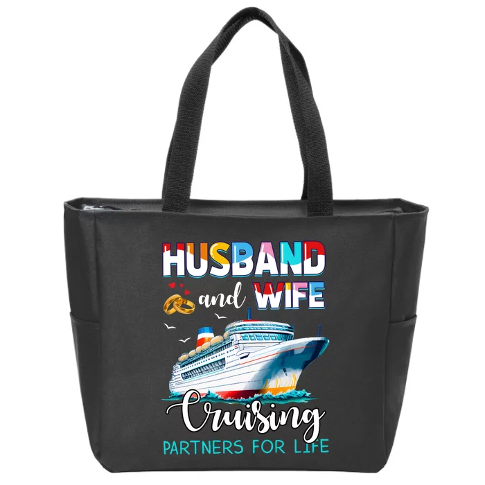 Husband And Wife Couple Cruising Partners For Life Zip Tote Bag