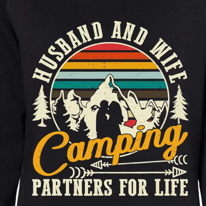 Husband And Wife Camping Partners For Life Sweet Love Womens California Wash Sweatshirt