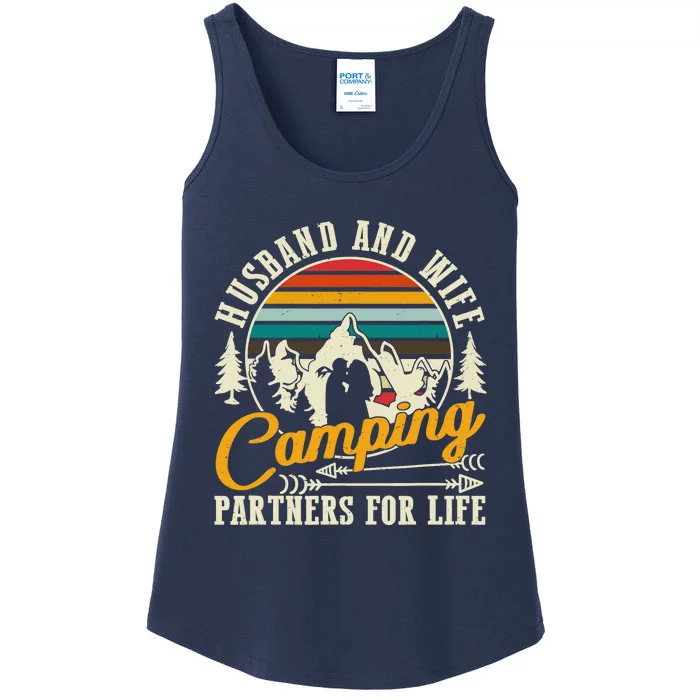 Husband And Wife Camping Partners For Life Sweet Love Ladies Essential Tank