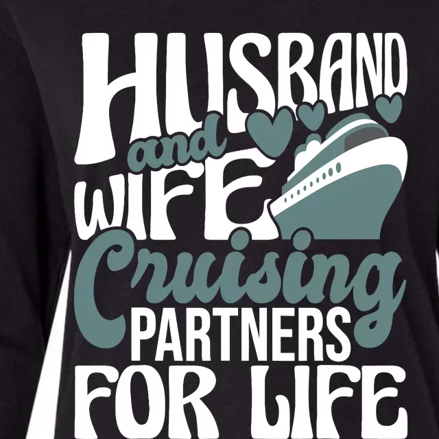 Husband And Wife Cruising Partners For Life Cruiser Cruise Womens Cotton Relaxed Long Sleeve T-Shirt