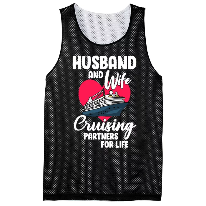 Husband And Wife Cruising Partners For Life Mesh Reversible Basketball Jersey Tank