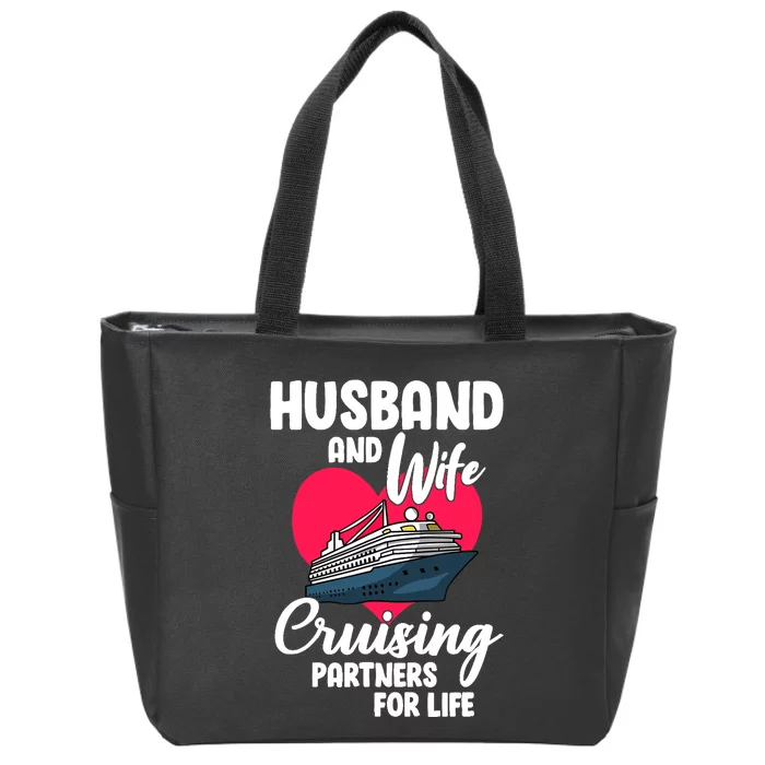 Husband And Wife Cruising Partners For Life Zip Tote Bag