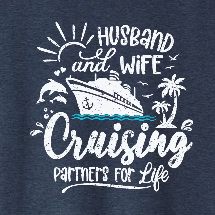 Husband and Wife Cruising Partners For Life Perfect Vacation Women's Crop Top Tee