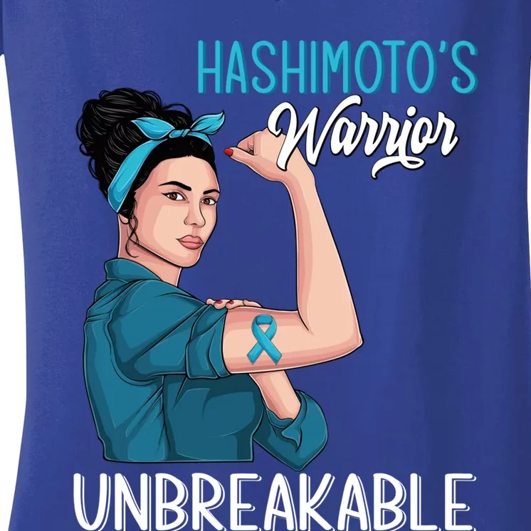 Hashimoto's Awareness Warrior Unbreakable Support Meaningful Gift Women's V-Neck T-Shirt