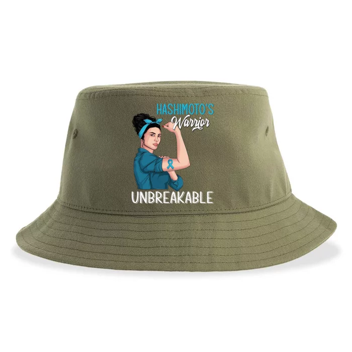 Hashimoto's Awareness Warrior Unbreakable Support Meaningful Gift Sustainable Bucket Hat