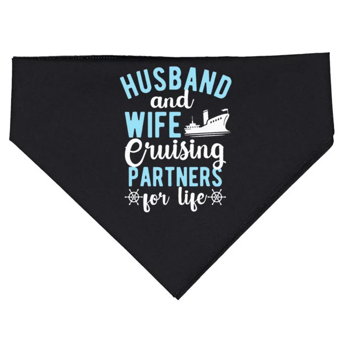 Husband And Wife Cruising Partners For Life USA-Made Doggie Bandana