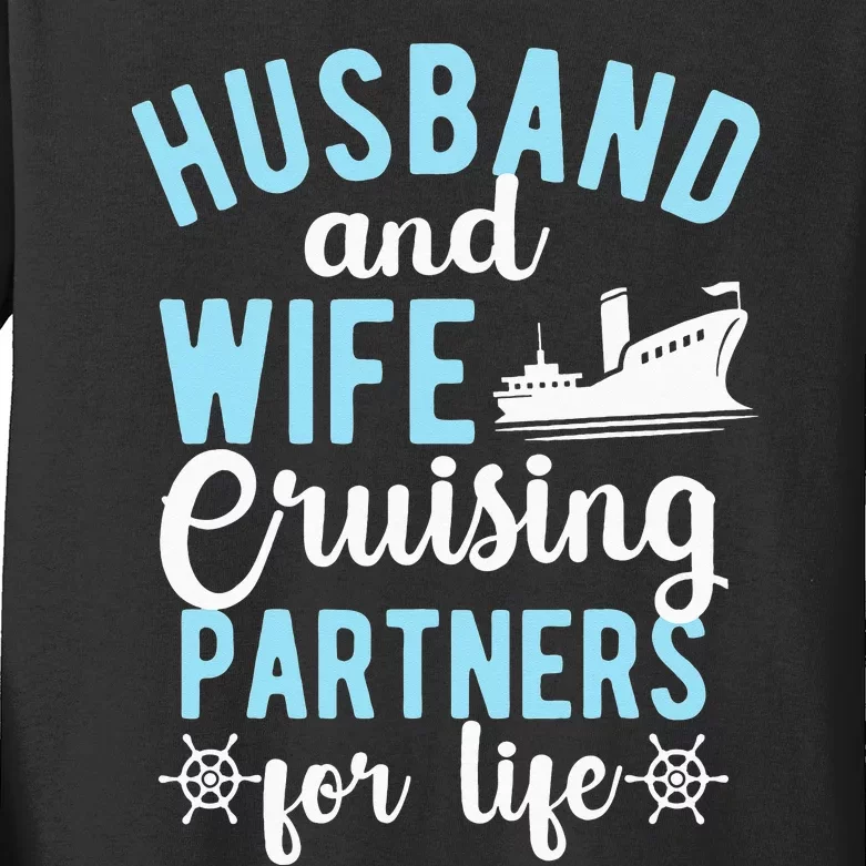 Husband And Wife Cruising Partners For Life Kids Long Sleeve Shirt