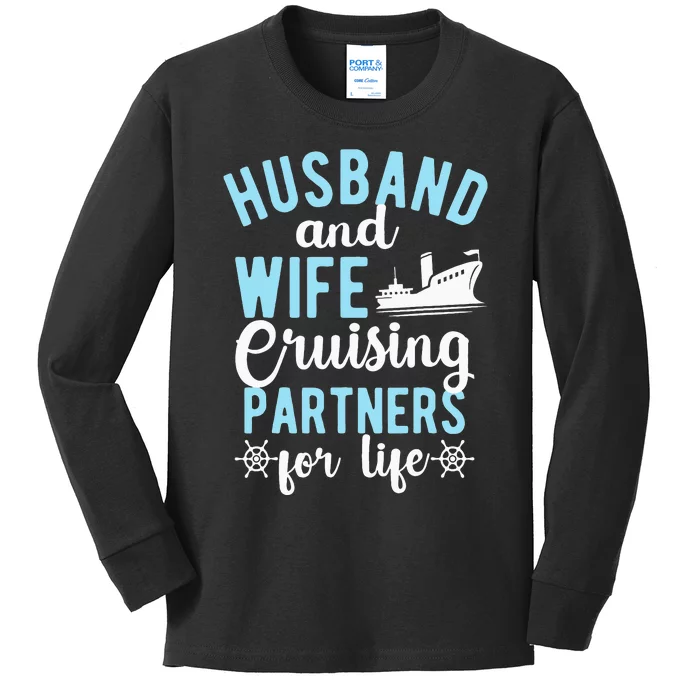 Husband And Wife Cruising Partners For Life Kids Long Sleeve Shirt