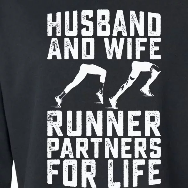 Husband And Wife Runner Partners For Life Running Lovers Cropped Pullover Crew