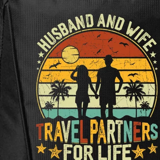 Husband And Wife Travel Partners For Life Beach Traveling City Backpack