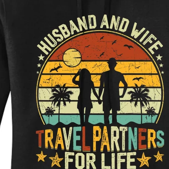 Husband And Wife Travel Partners For Life Beach Traveling Women's Pullover Hoodie