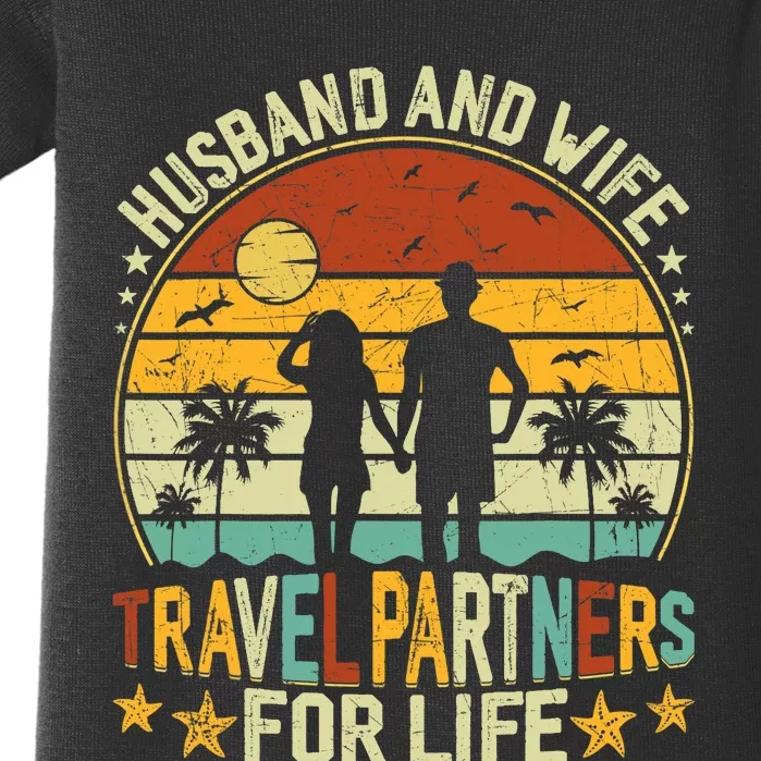 Husband And Wife Travel Partners For Life Beach Traveling Baby Bodysuit